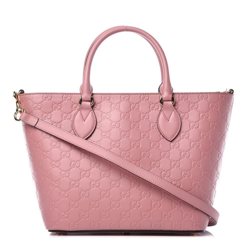 💗 GUCCI Guccissima Small Zippered Bucket Tote Satchel in Rose
